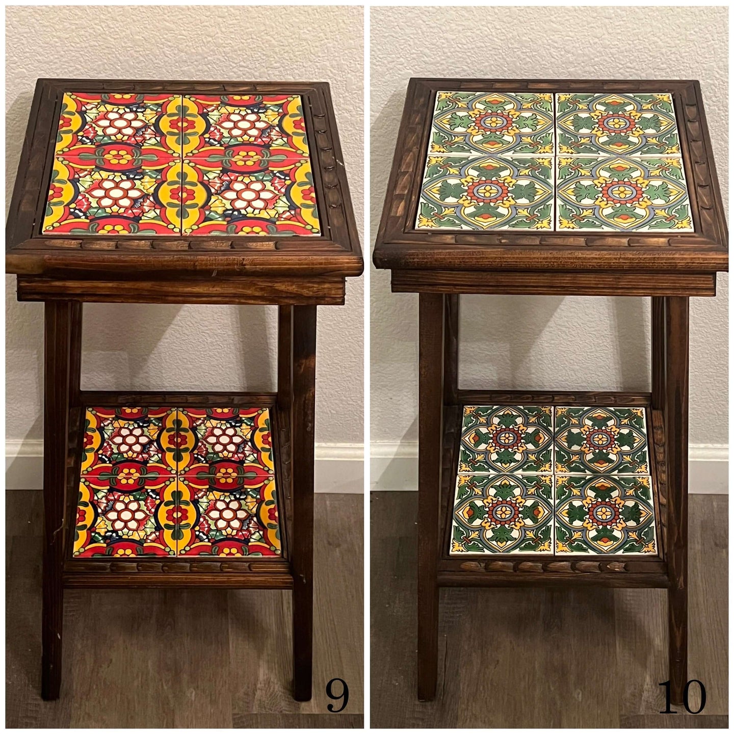 Handmade Mexican End Table - Talavera Charm